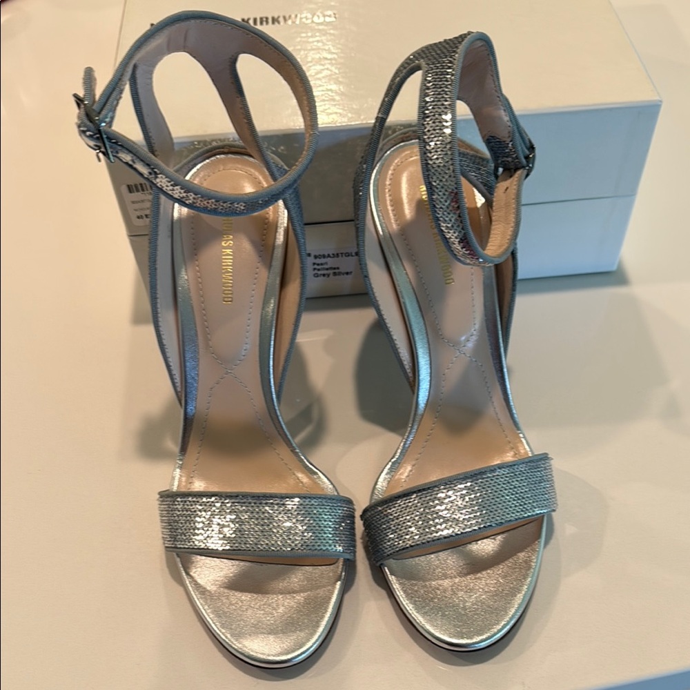 Nicholas Kirkwood Silver Heels with Ankle Strap